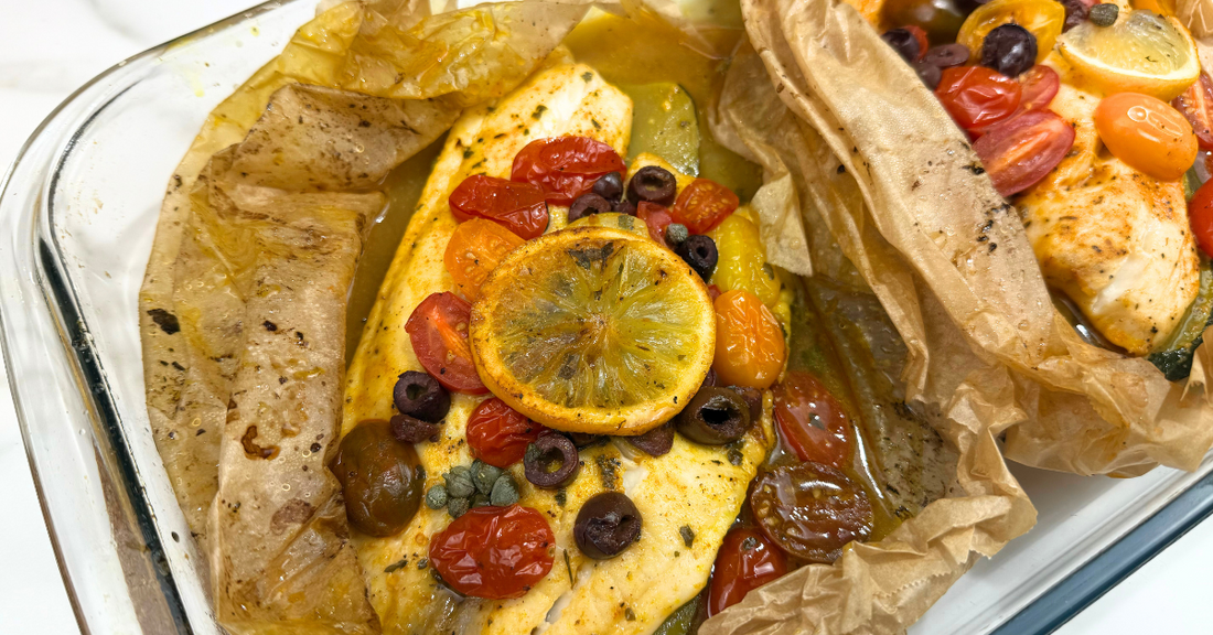 Papillote de poisson blanc aux légumes à la Chermoula